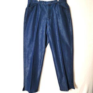 Liz Claiborne Lizwear Womens Dress Jeans Size 16 Shimmering  Blue Straight Leg